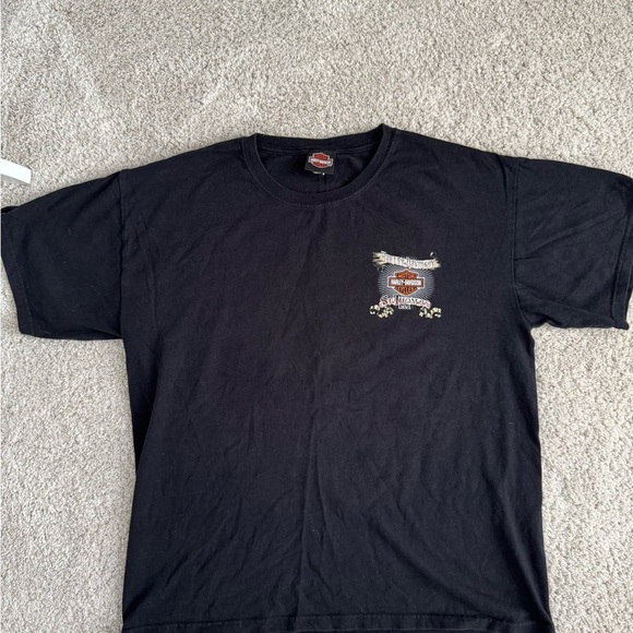 Harley-Davidson Black Short Sleeve Tee from St.Thomas USVI with Tropical Design - Picture 2 of 6